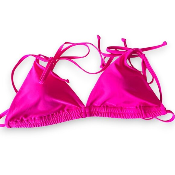 Unbranded Other - Neon Pink Triangle Bikini Top L Swimwear Festival Beachwear UPF50+ Beach Travel